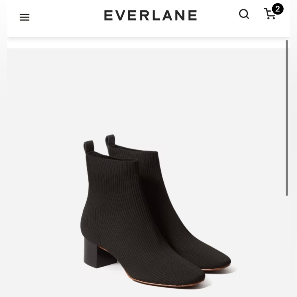 👢 everlane “glove boot” in black, 7.5